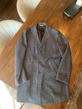 Manuel Ritz Textured Gray Overcoat for men size 42